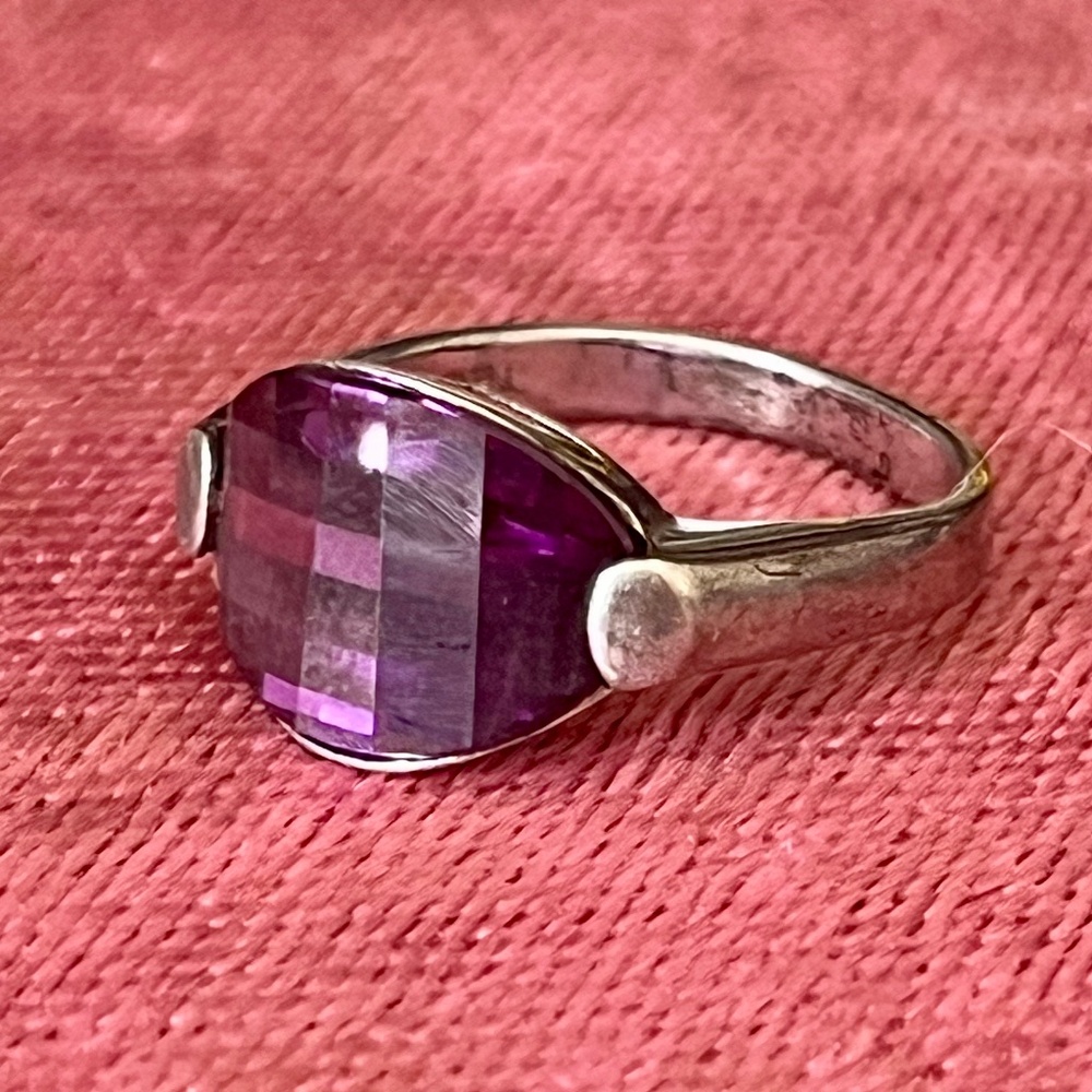 Vintage Sterling Silver Ring with Purple Stone